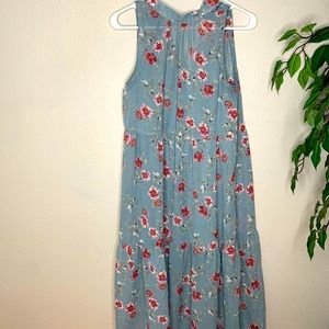 Spring floral high neck dress
